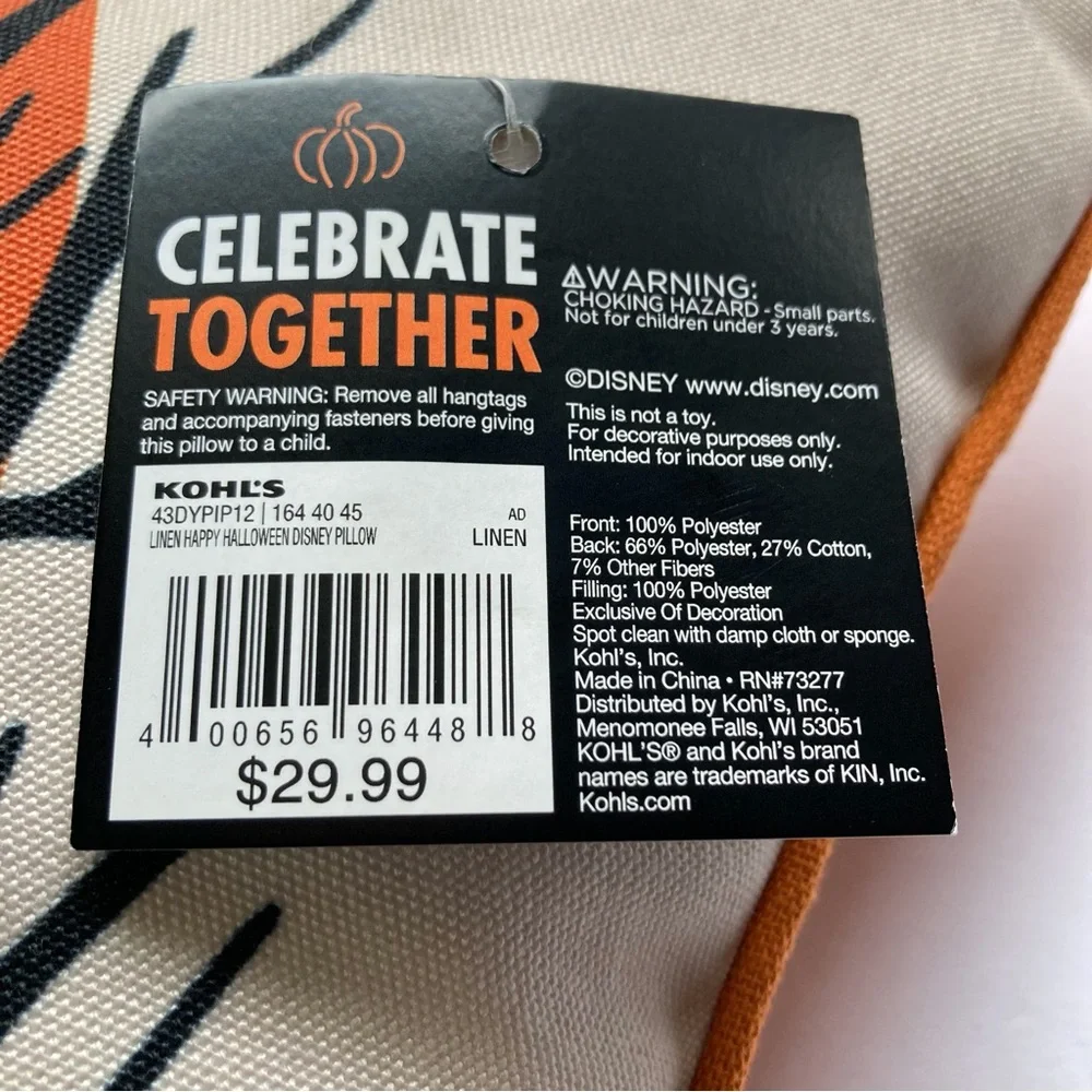 Celebrate Together™ Disney Happy Halloween NEW Throw Pillow 16 x 16 inches